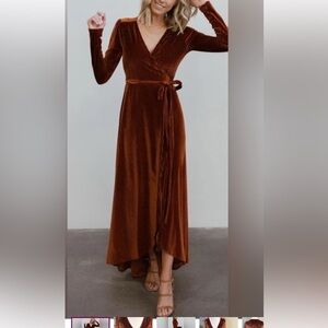 Elegant Red Velvet Dress